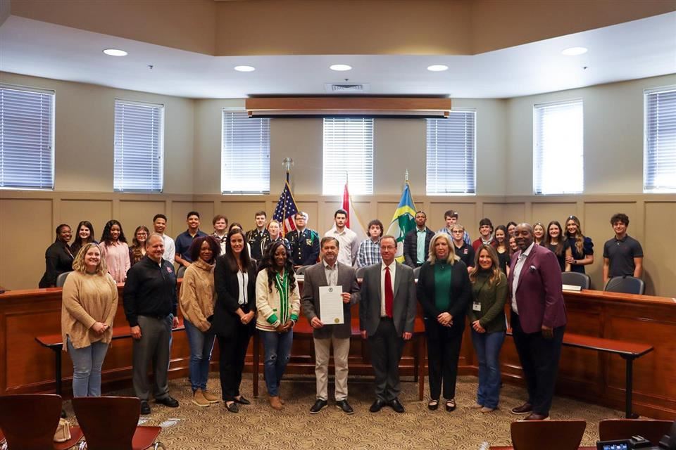 Picture at Town Hall with Mayor