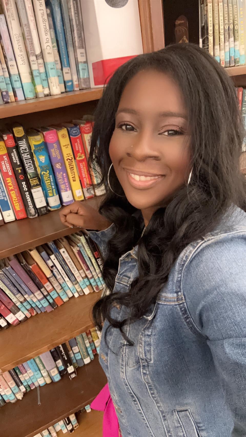 Mrs. Maybin in the Media Center