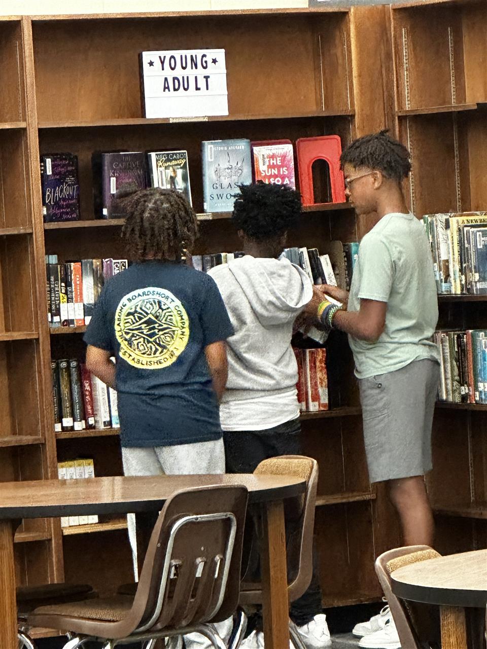 Mrs. Maybin in the Media Center