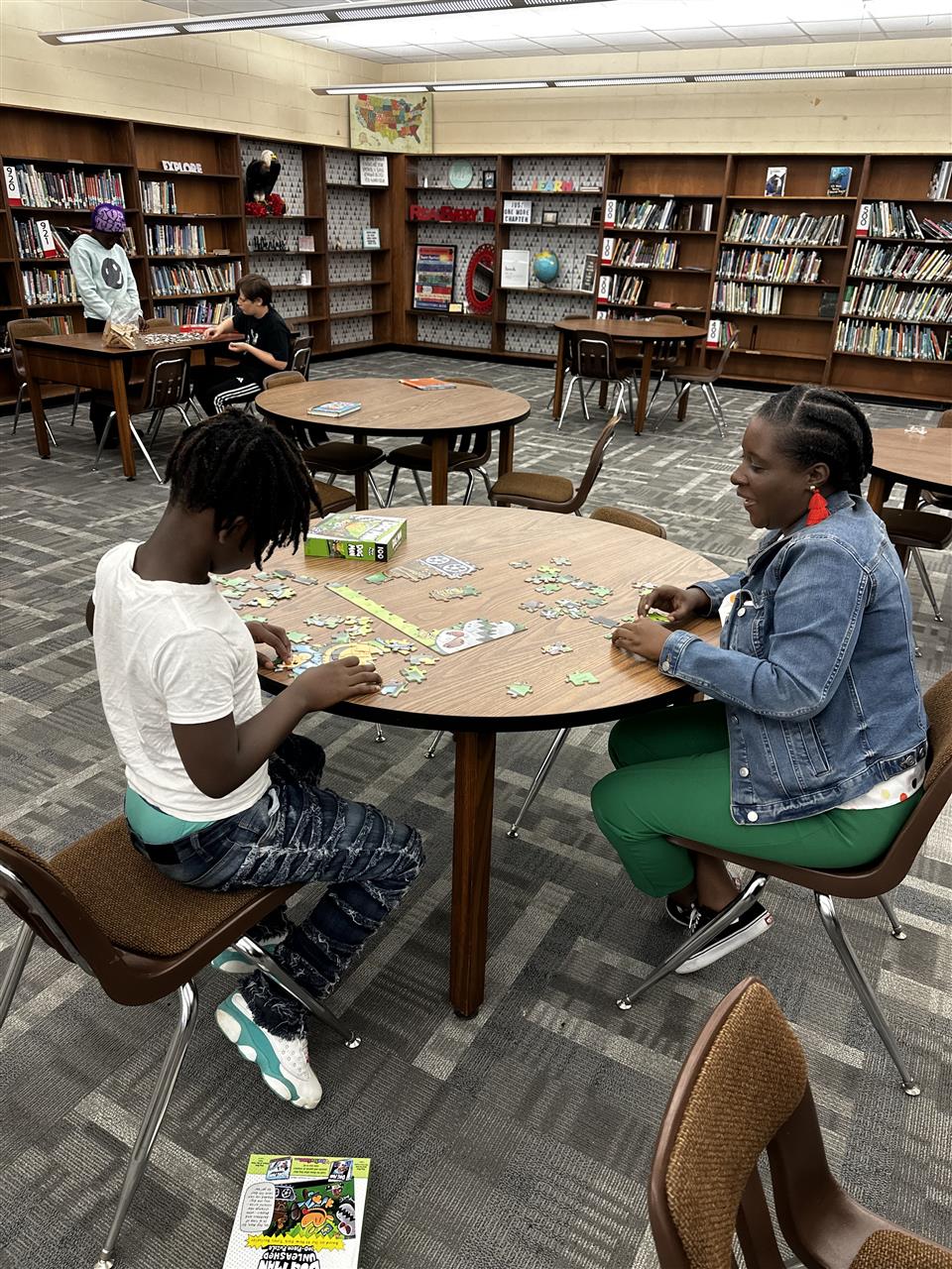 Mrs. Maybin in the Media Center